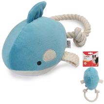 Balena in Peluche con Corda e Squeaker