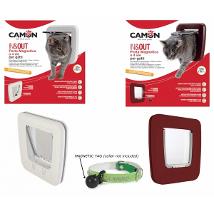 Cam Porta In Plastica Gatti Con Magnete 17,5X17Cm Marrone Per Vetro E Legno Ax008/C
