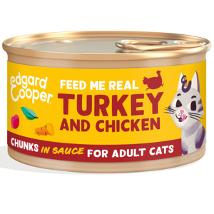 Edgard&Cooper - Cat Adult Chunks Tacchino e Pollo Bocconcini in Salsa