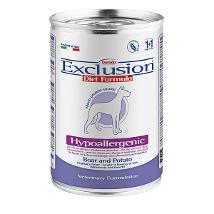 EXCLUSION HYPOALLERGENIC DIET PER CANI CON CINGHIALE E PATATE BARATTOLO 375 G