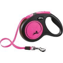 Flexi New Neon M Fettuccia 5M Nero/Rosa