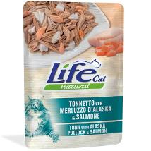 Life Cat Natural Adult Tonnetto con Merluzzo d'Alaska e Salmone