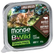 Monge Cat Bwild Adult Large Breeds Bufalo/Ortaggi 100Gr Vaschetta