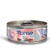 Monge Cat Jelly Tonno Pacifico Pezzetti Gamberetti 80Gr Lattina In Gelatina