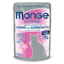 Monge Cat Natural Tonno Gamberetti 80Gr Bs