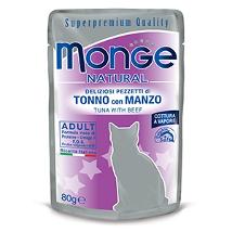 Monge Cat Natural Tonno Manzo 80Gr Bs