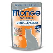 Monge Cat Natural Tonno Salmone 80Gr Bs