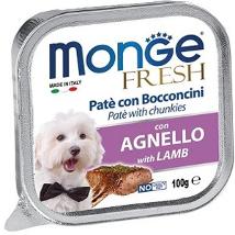 Monge Dog Fresh Agnello 100Gr Pate E Bocconcini Vaschetta