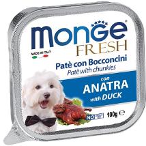 Monge Dog Fresh Anatra 100Gr Pate E Bocconcini Vaschetta