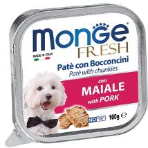 Monge Dog Fresh Maiale 100Gr Pate E Bocconcini Vaschetta