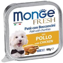 Monge Dog Fresh Pollo 100Gr Pate E Bocconcini Vaschetta