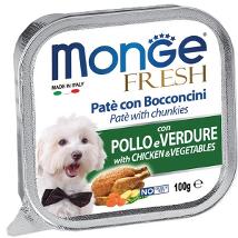 Monge Dog Fresh Pollo Verdure 100Gr Pate E Bocconcini Vaschetta