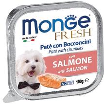 Monge Dog Fresh Salmone 100Gr Pate E Bocconcini Vaschetta