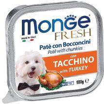 Monge Dog Fresh Tacchino 100Gr Pate E Bocconcini Vaschetta