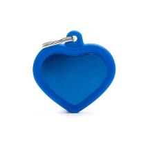 My Family Hushtag Cuore Alluminio Blu Gomma Blu Hta02Blue