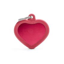 My Family Hushtag Cuore Alluminio Rosso Gomma Rossa Hta02Red