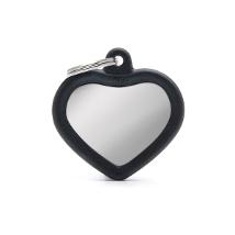 My Family Hushtag Cuore Ottone Cromato Gomma Nera Htb02Black