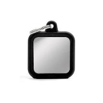 My Family Hushtag Quadrato Ottone Cromato Gomma Nera Htb03Black