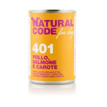 Natural Code Dog 401 Pollo Salmone E Carote 400Gr 1601 Pate' Minsan 975442207