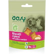 Oasy Snack Dog Biscotti Ripieni Pol/Verd 80Gr