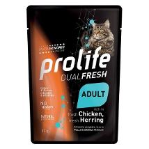 PROLIFE CAT WET DUAL FRESH CHICKEN & HERRING BUS 85GR