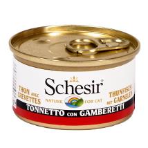 Schesir Cat Tonnetto Gamberetti 85Gr - In Gelatina Fascia Nera 7138 Minsan 971080231