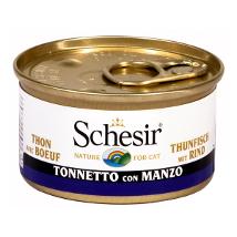 Schesir Cat Tonnetto Manzo Filetti 85Gr - In Gelatina Fascia Nera 7141 Minsan 971080155