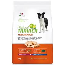 TRAINER NATURAL PER CANI MEDIUM ADULT CON POLLO FRESCO E RISO SACCO 3 KG