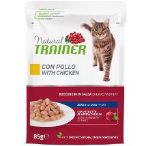 TRAINER NATURAL PER GATTI ADULT CON BOCCONCINI POLLO IN SALSA BUSTA 85 G