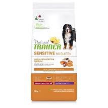 TRAINER NATURAL SENSITIVE NO GLUTEN PER CANI MEDIUM MAXI MATURITY CON SALMONE 12 KG