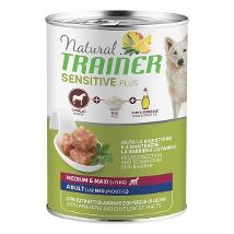 TRAINER NATURAL SENSITIVE PLUS NO GLUTEN PER CANI MEDIUM MAXI ADULT CON CAVALLO E RISO LATTINA 400 G