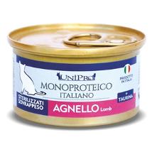 UNIPRO PER GATTI STERILIZZATI O SOVRAPPESO CON UNICAMENTE AGNELLO BARATTOLO 85 G