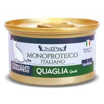 UNIPRO PER GATTI STERILIZZATO O SOVRAPPESO CON QUAGLIA UNICAMENTE BARATTOLO 85 G